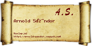 Arnold Sándor névjegykártya