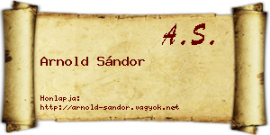 Arnold Sándor névjegykártya