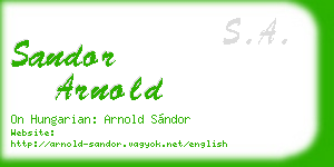 sandor arnold business card
