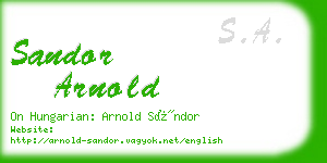 sandor arnold business card